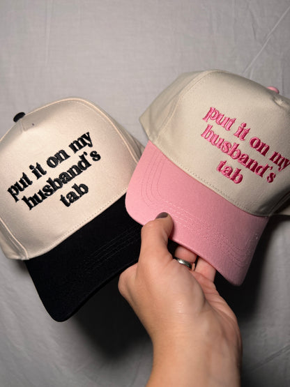 Put it on my husbands Tab embroidered Snap Back Black/Pink